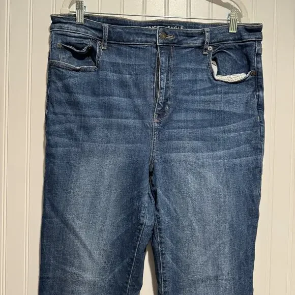 American Eagle Super Hi Rise Flare Jeans Plus Size 18 - Picture 2 of 6